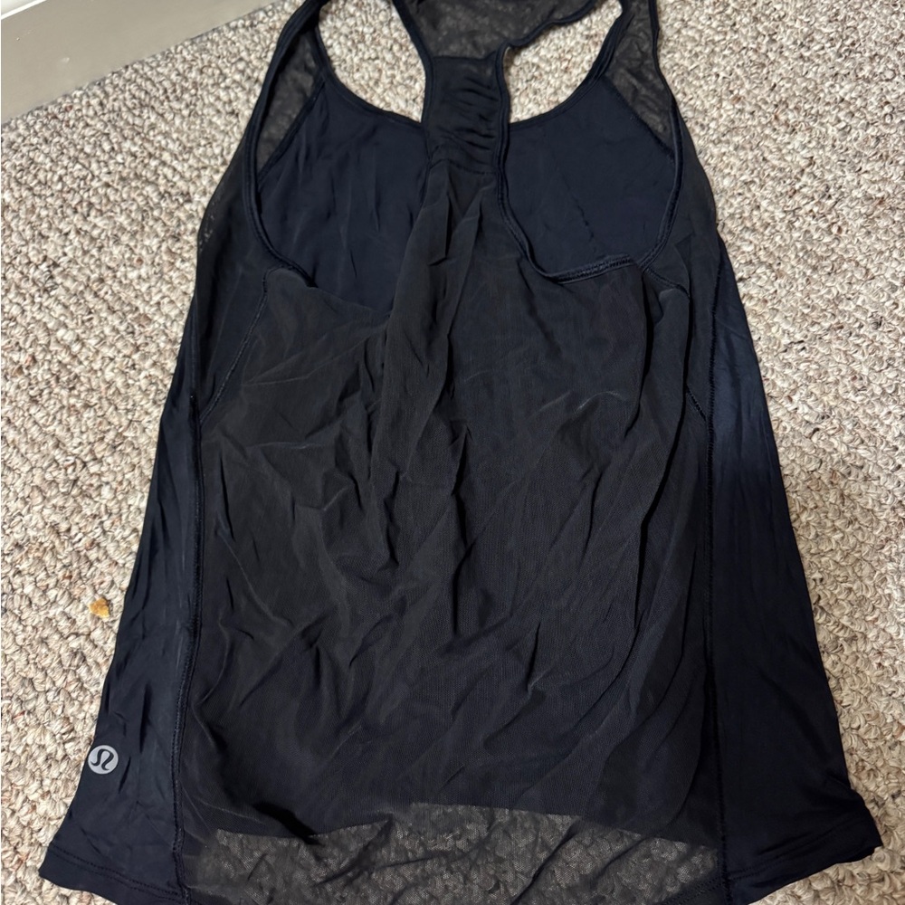 Black Mesh Racerback Tank Top - Picture 2 of 2